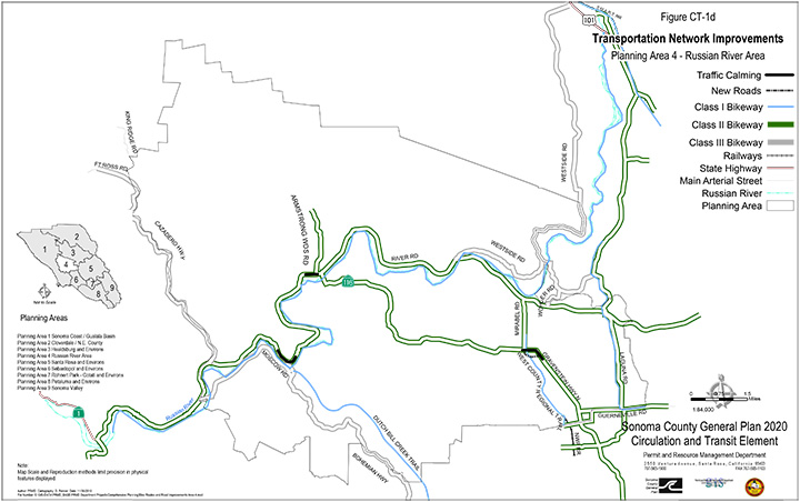 Map CT1d Planned Road and Highway Improvements Russian River Area
