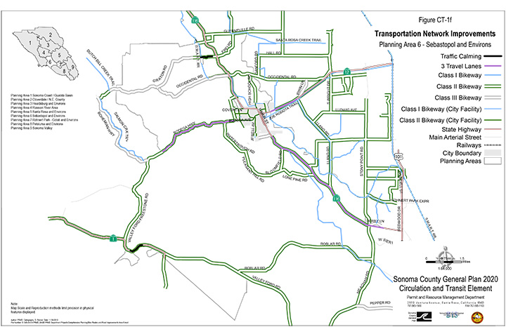 Map CT1f Planned Road and Highway Improvements Sebastopol and Environs