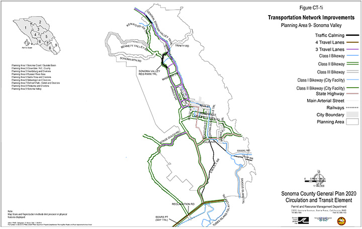 Map CT1i Planned Road and Highway Improvements Sonoma Valley