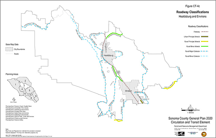 Map CT4c Roadway Classifications Healdsburg and Environs