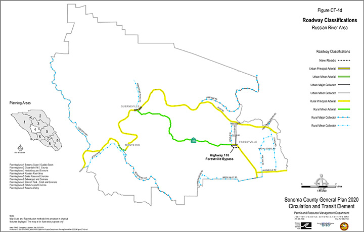 Map CT4d Roadway Classifications Russian River Area