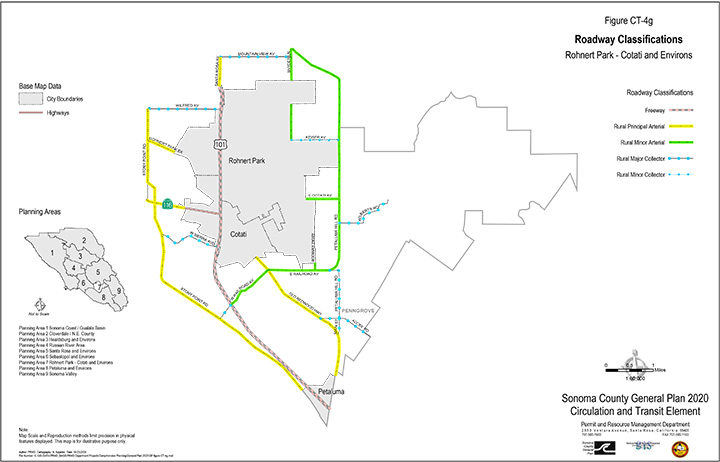 Map CT4g Roadway Classifications Rohnert Park-Cotati and Environs
