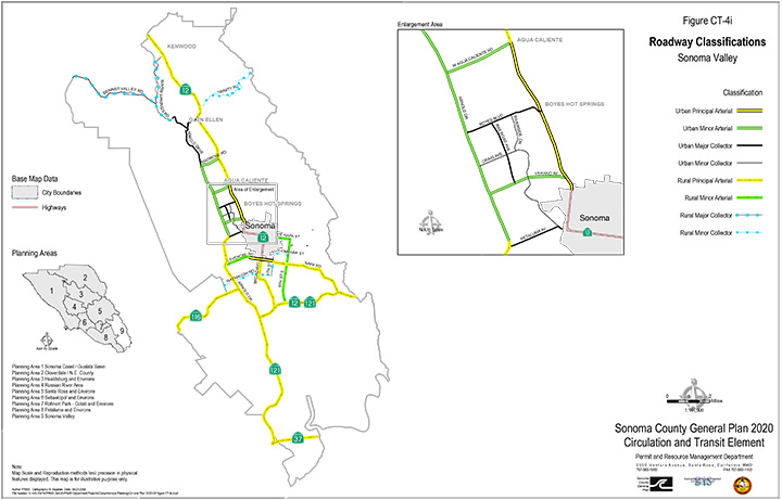 Map CT4i Roadway Classifications Sonoma Valley