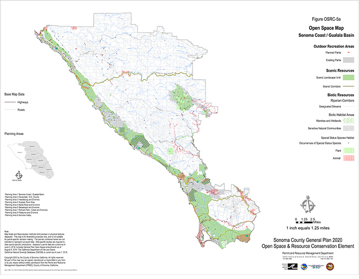 Map OSRC5a Open Space Plan Map: Sonoma Coast Gualala Basin