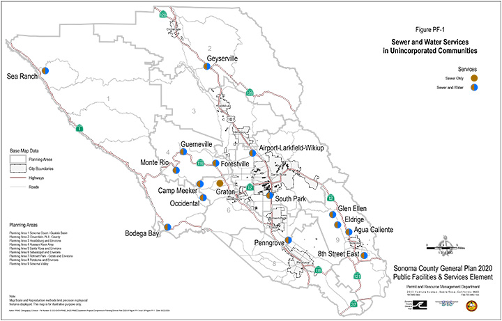 Map PF1 Sewer and Water Services