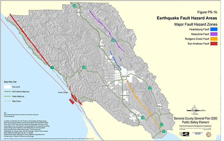 Map PS1b Earthquake Fault Hazard Areas