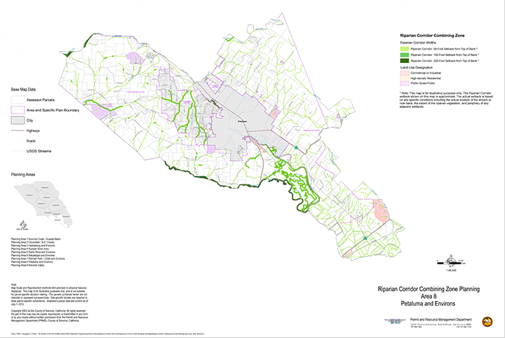 Riparian Corridor Petaluma Planning Area 8 Map