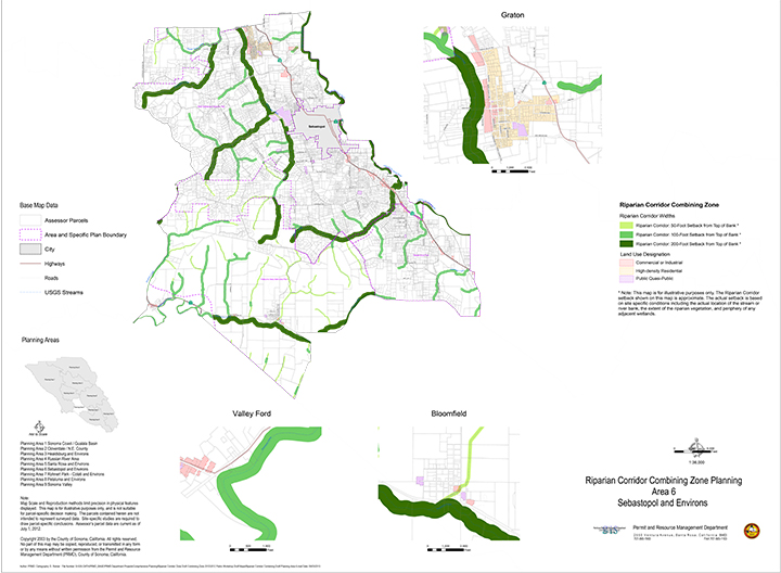 Riparian Corridor Sebastpol Planning Area 6 Map