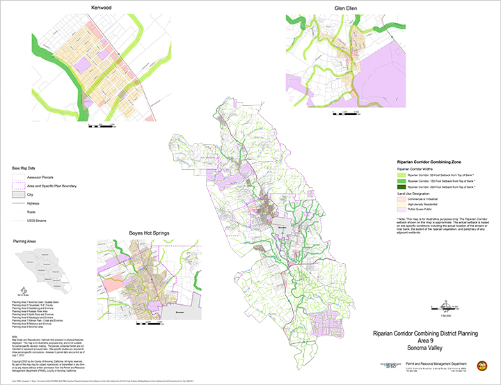 Riparian Corridor Sonoma Valley Planning Area 9 Map