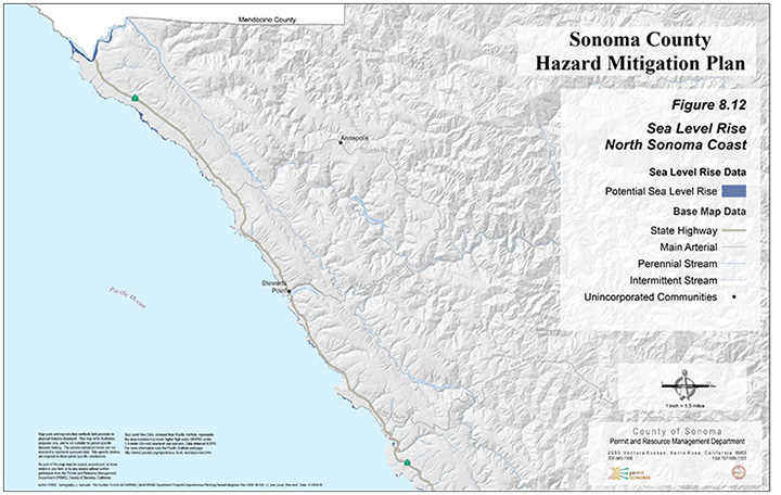 Sea Level Rise — North Sonoma Coast Map