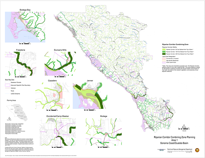 Riparian Corridor Sonoma Coast Planning Area 1 Map